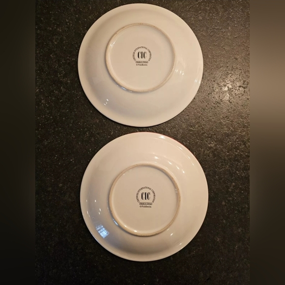 Santa Christmas holiday dessert salad plates by fiddlestix set of 2 - Picture 6 of 6